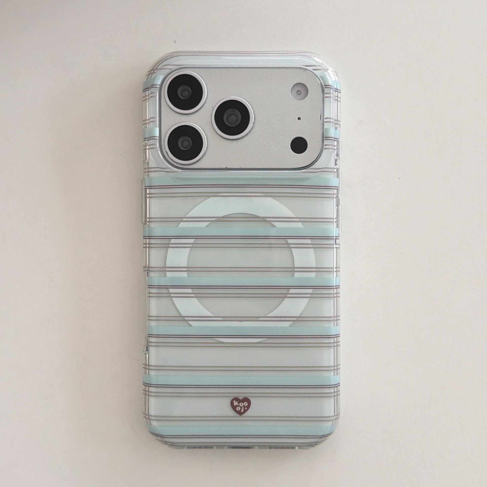 

Cute Cartoon Striped Magnetic Phone Case for iPhone 17 Pro Max/16/15/14 (Barbie Design) iPhone 17 Pro Max