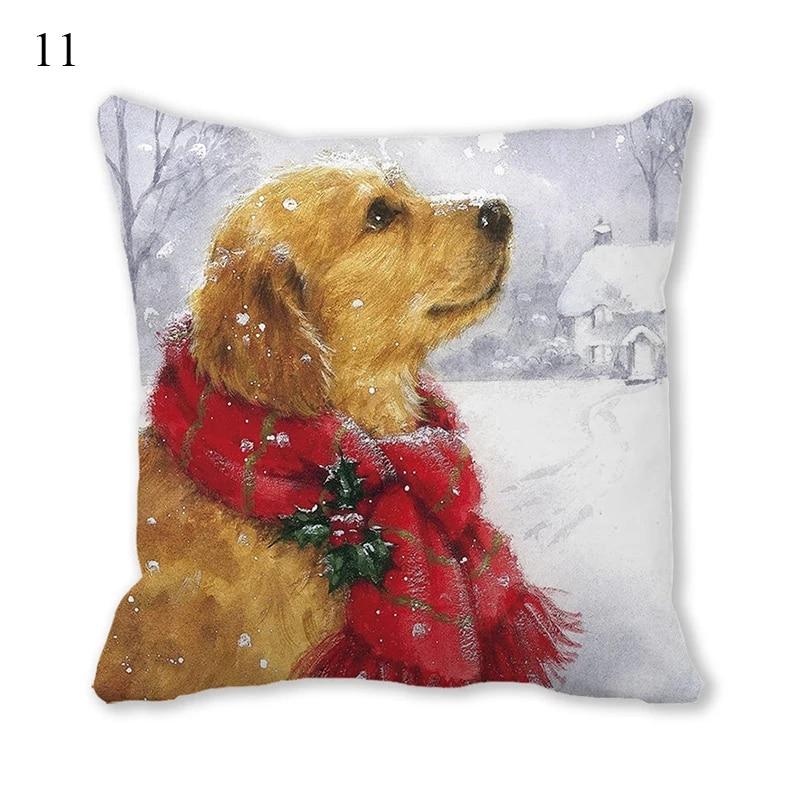 Husă de pernă de Crăciun Animal Câine Pisică Ghirlanda de biciclete Pom de Crăciun Decor de Crăciun Birou Canapea Pat Mașină Husă de pernă