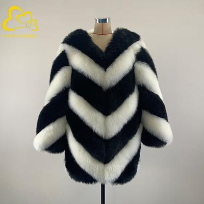 Nouveau manteau long et moyen en fausse fourrure de renard assorti aux couleurs pour femmes, coupe ajustée, chaud, manteau en fausse fourrure