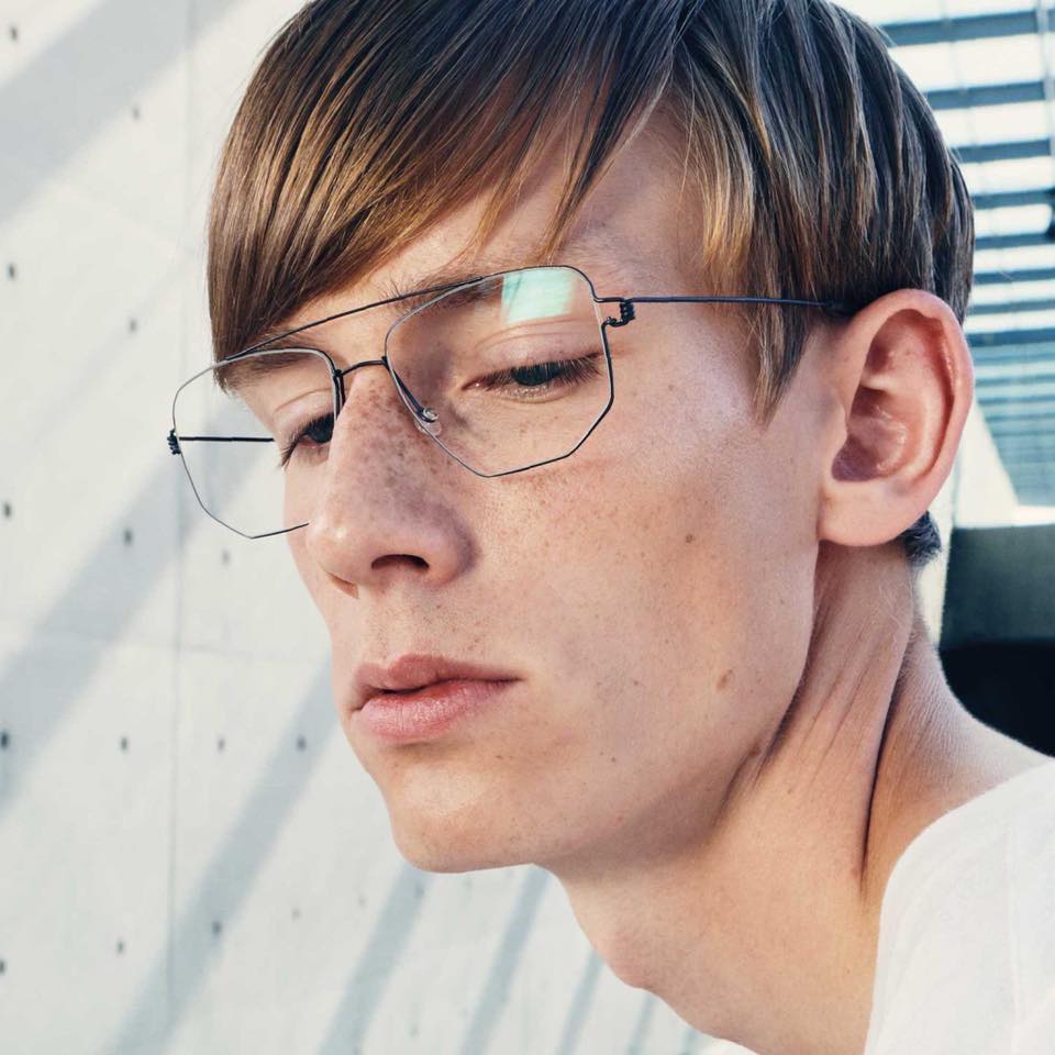 Denmark Men Double Beam Glasses Frame EDWIN Fashion Square Titanium Ultralight Eyeglasses Women Screwless Business Retro Eyewear