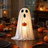 Children Party Favors Halloween Ghost Decoration, Light-Up White with Pumpkin, Indoor Living Room Table Ornament Cute Standing Tabletop for