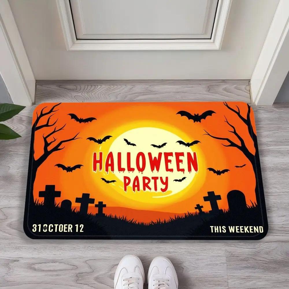 Halloween Carpet, Entrance Door, Foyer, Floor Mat, Bedroom, Bathroom, Festival Set, Scream Mat, Home Decoration