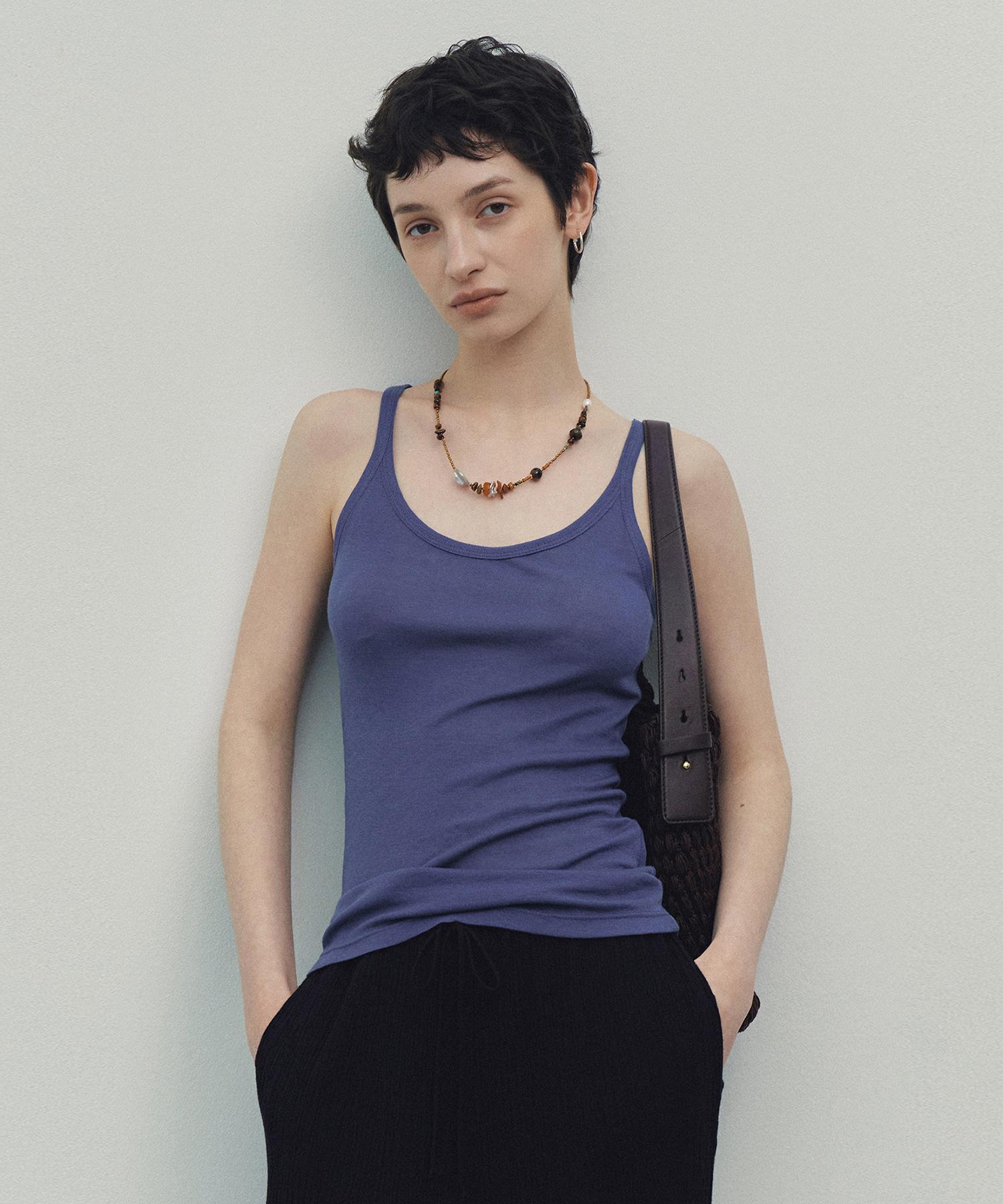 Nive Soft Stretch Tencel U-Neck Sleeveless (Cobalt Blue) Free
