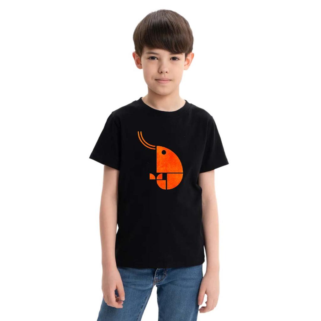 Shrimp Golden Ratio T-Shirt Kids Black Cotton Tee Child Tee Summer New Fashion Kids Tee Merch Cotton Children's Clothes Shirt
