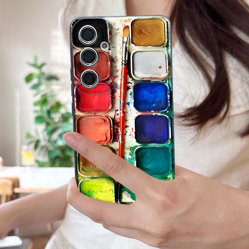 Floral Stripe Pattern Case For Samsung A57 A37 A17 A56 A36 A16 A55 A35 A15 A54 5G S21 FE S22 S23 S24 Plus S25 S26 Ultra Leather Texture Silicone Cover