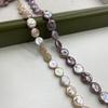 1 Strand, Purple Yellow Natural Freshwater Pearl, 10-11mm, Handmade Button Shape Pearl Beads for Jewelry Making DIY Necklace Bracelet Accessories 36cm