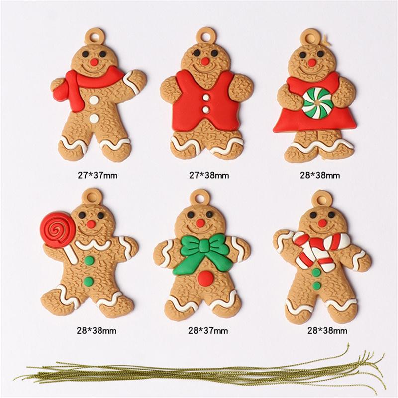 1 Set Gingerbread Man Ornaments for xmas Tree Decorations,Tall Gingerman Hanging Charms Xmas Tree Ornament Holiday Decor