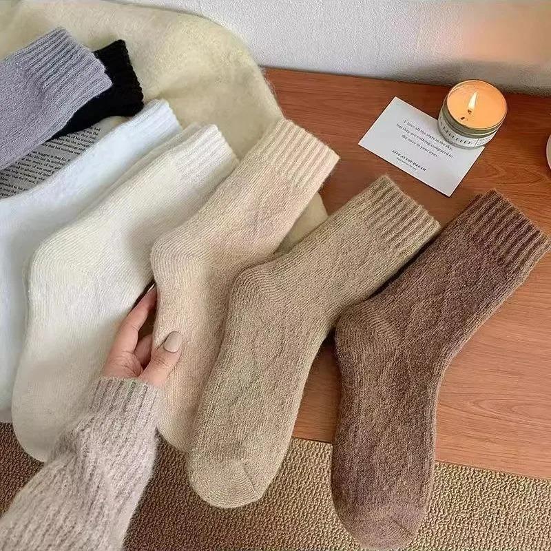 1-10 Paar Winter Plüschsocken Damen Herbst Dicke Mittelhohe Heizende Warme Lange Socken Damen Thermische Schwangerschaft Nachgeburt Socken