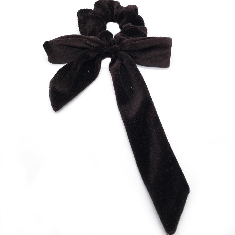 Korean Velvet Bow & Ribbon Swallowtail Scrunchie for Women