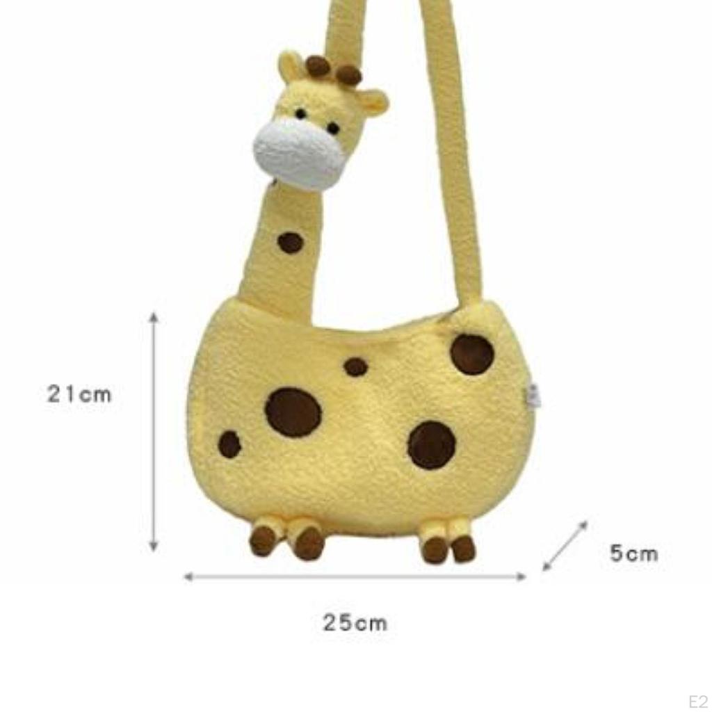Geantă Crossbody Girafă Desen Animat Plic cu Fermoar Formă Drăguță Portabilă Pluș