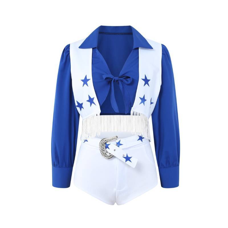 Dallas Cowboys Cheerleader Costume For Halloween With Polyester And Acrylic Material For Costume Parties Child 130 синий