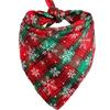 Reversible Design Pet Scarf Buffalo Plaid Pet Neckerchief  Christmas Decoration