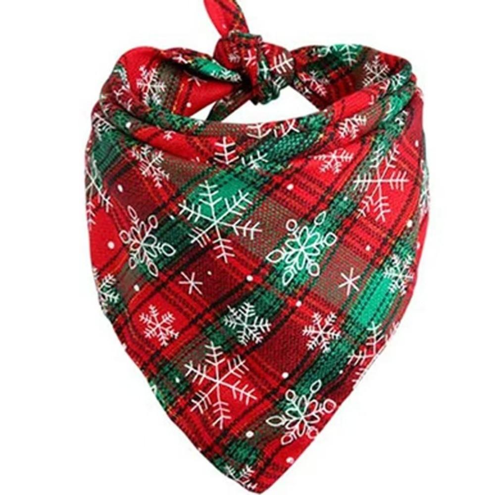 Reversible Design Pet Scarf Buffalo Plaid Pet Neckerchief Christmas Decoration