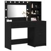 Makeup Table with Shelf Black 78.5 X 41 X 135 Cm Engineered Wood