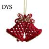 Bell Holiday Ornaments Christmas Red Flocking Wreath Snowfall Elk Noel Home Party Decor Pendant Snowy Winter for Tree Hanging Decorations