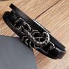 Black Leather Rope Cowhide Men's Centipede Animal Pattern Genuine Leather Woven Bracelet Multi-layer Leather Bracelet 2026
