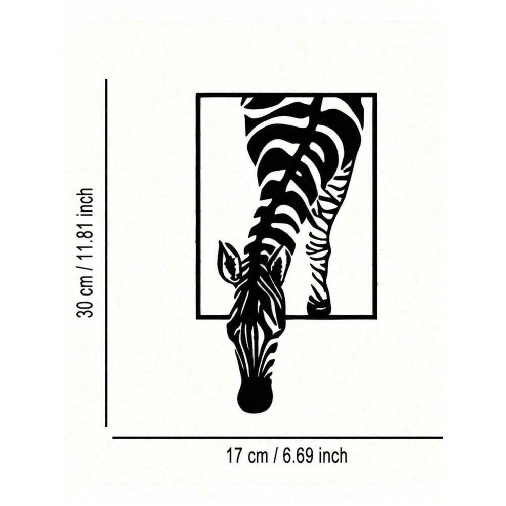 Metal Zebra Wall Art Sculpture Black White Animal Decor for Farmhouse Boho Living Room Bedroom Office Indoor Outdoor Durable Home Gift
