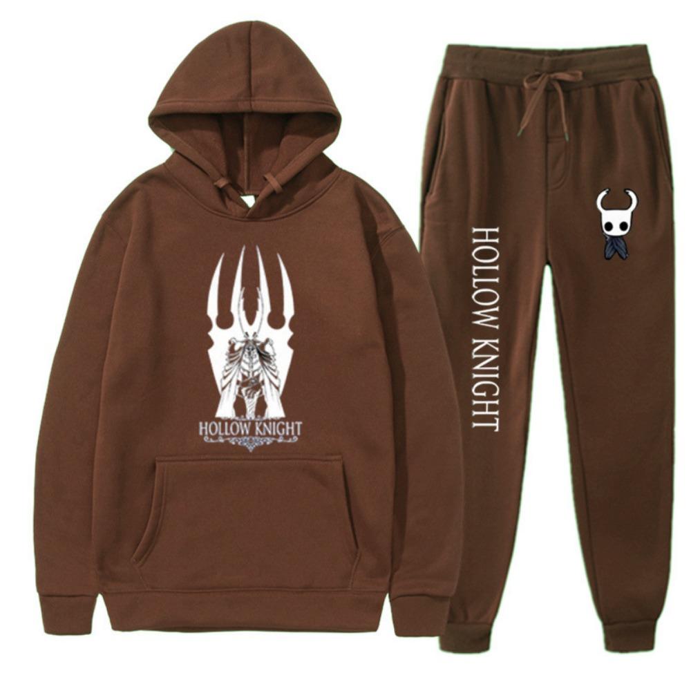 Men's Hoodie Anime Print Hollow Knight Hoodie Set Leg Binding Pants Two-piece Set