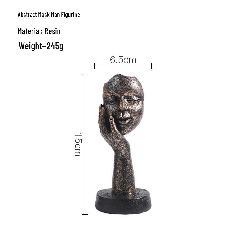 Silver Thinker Sculpture: Nordic Luxury Ornament for Home and Desk Decor.