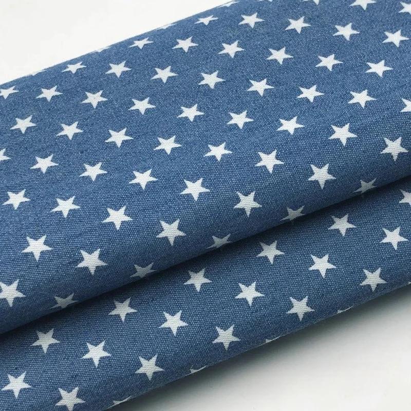 100x150cm Thin Style Washed Printed Fabric Pure Cotton Denim Fabric Summer Clothing Pants Short Dress DIY Clothing Shirt Fabric