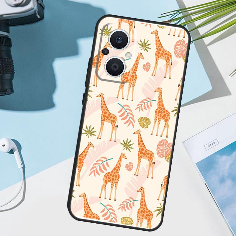 

Cute Cartoon Giraffe Cover For OPPO Reno 11 Pro 10 12 13 14 14F 13F 12F 11F 7 8 Lite OPPO Find X6 X5 X8 X9 Pro Case OPPO Reno8 Pro