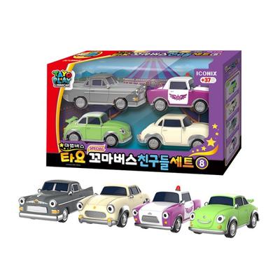 The Little Bus Tayo Friends Set 8 - 4 Pcs (Melody, Bud, Gray, Wizard Cop)