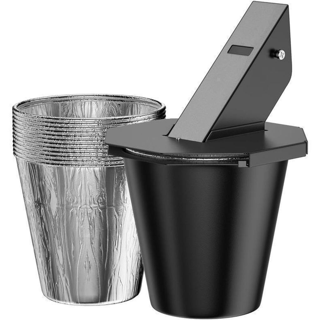 Smoker Drip Bucket with 12 Foil Liners Lid Grease Catcher Heat-Resistant Grease Collection Container for Home Kitchen