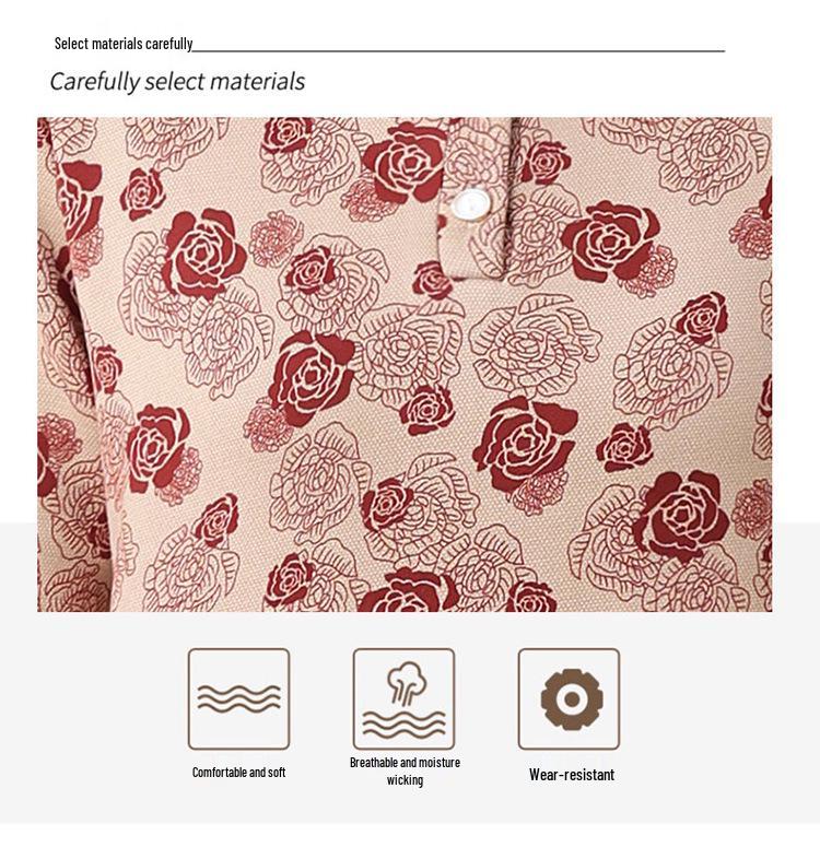 Stylish Patterned Autumn/Winter Shirts for Middle-Aged & Elderly Women - Loose Fit, Belly-Covering, Plus Size Base Layer.