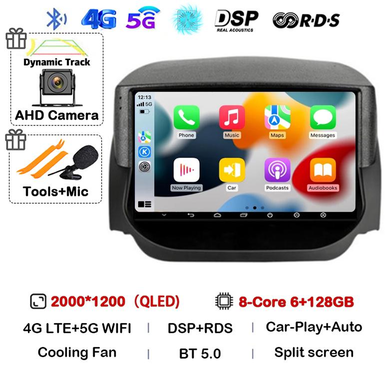 Android 14 Carplay Auto Pentru Ford EcoSport Eco Sport 2014 2015 2016 2017 2018 Radio Auto GPS 4G+WIFI Player Stereo Multimedia QLED