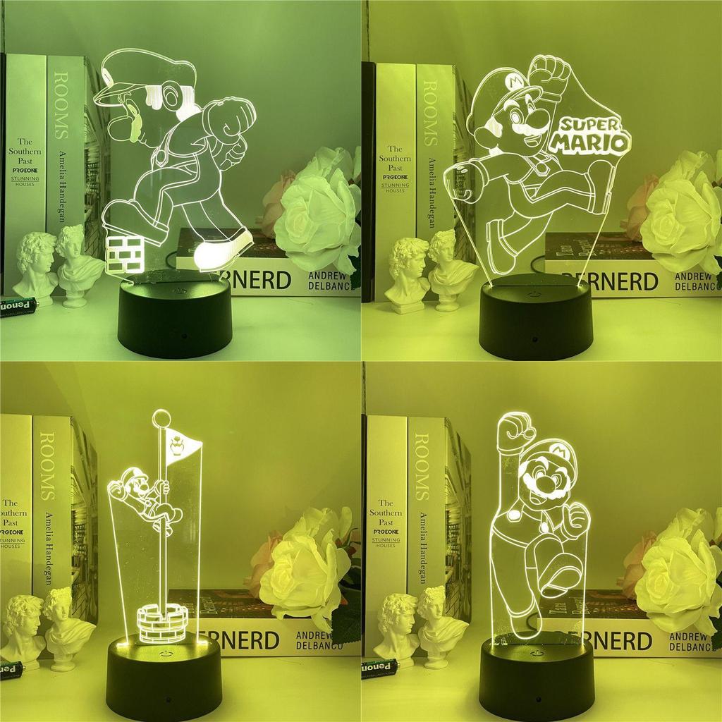 Super Mario Usb Night Light With Color Changing Led For Gaming Room Decor