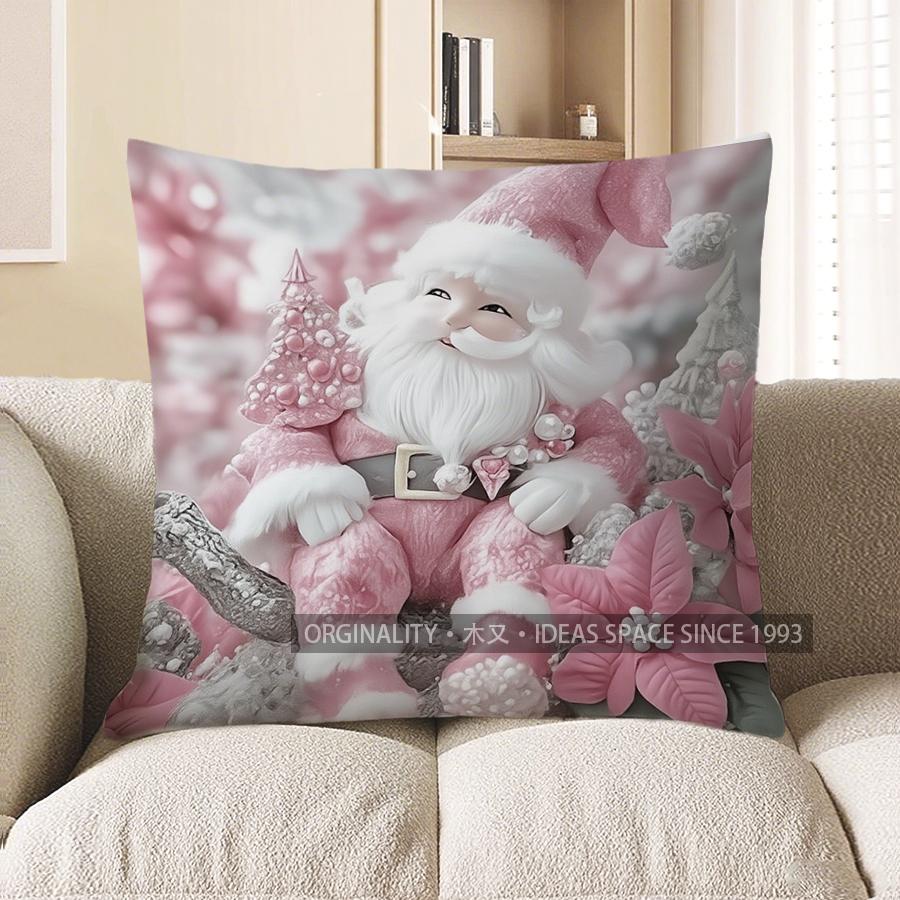 

Home Decor Cute Snowman With Lollipop Decorative Pillow Pattern Cushion Cover Suitable For Sofa Bedroom Car Pillow Cover 40x40cm