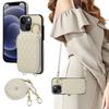 For iPhone 7/8 Plus/XR/Xsmax/11 Pro/12 Mini Fashion Zipper Style Phone Case Wallet Cover with Strap