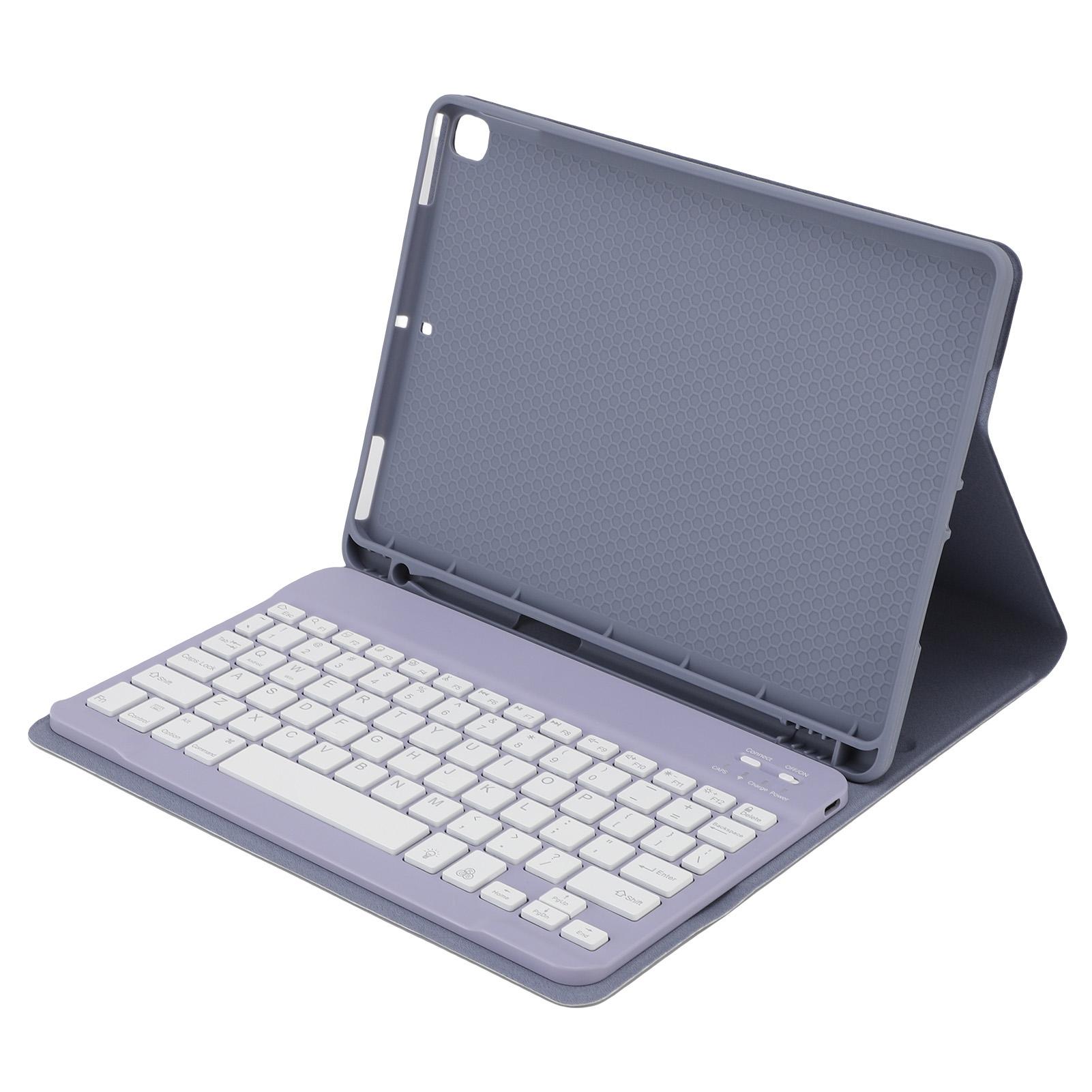 

Чехол-клавиатура для планшета, подходит для 9-го, 8-го, 7-го поколений, беспроводная клавиатура с 7-цветной подсветкой и защитный коричневый