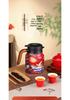 Portable Large Capacity Stainless Steel Tea Stewing Pot with Wooden Handle and Water Separator