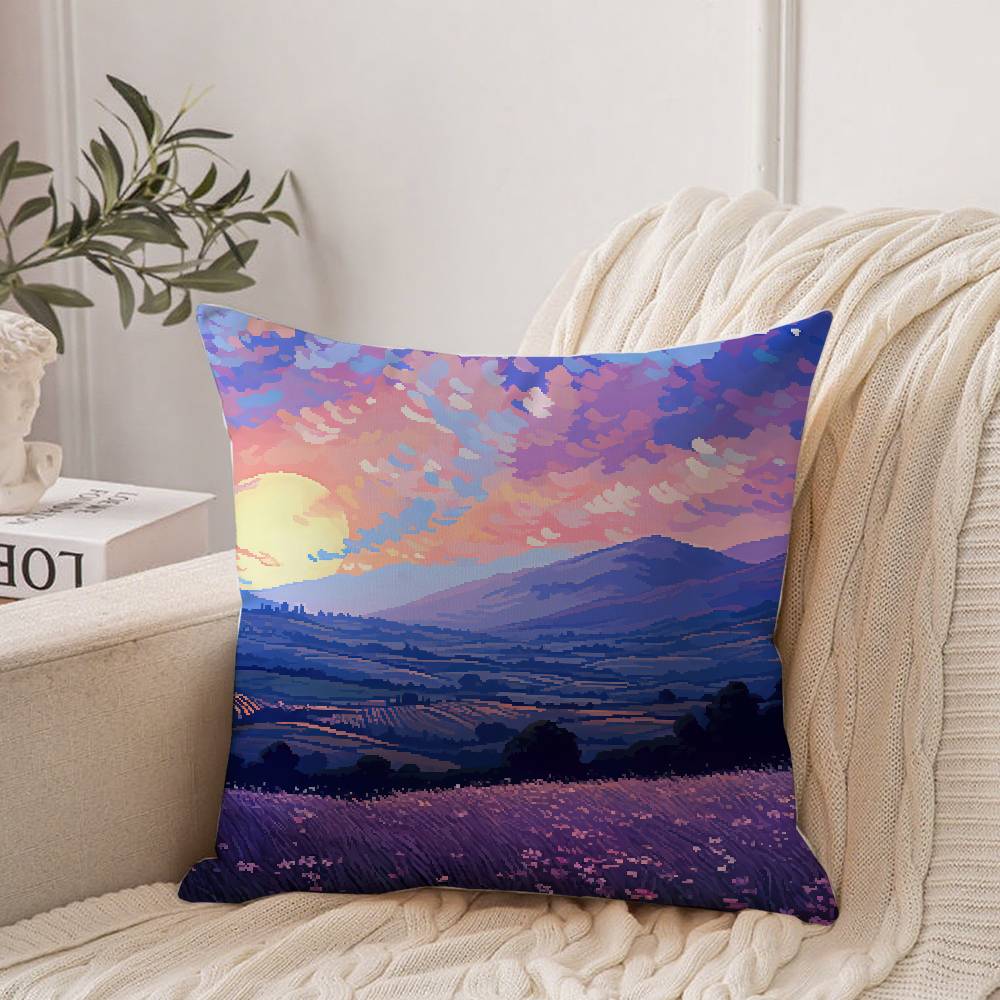 Anime Scenery Design Pillow Case Home Decor Throw For Sofa Bed Car Room Decor Gift Idea
