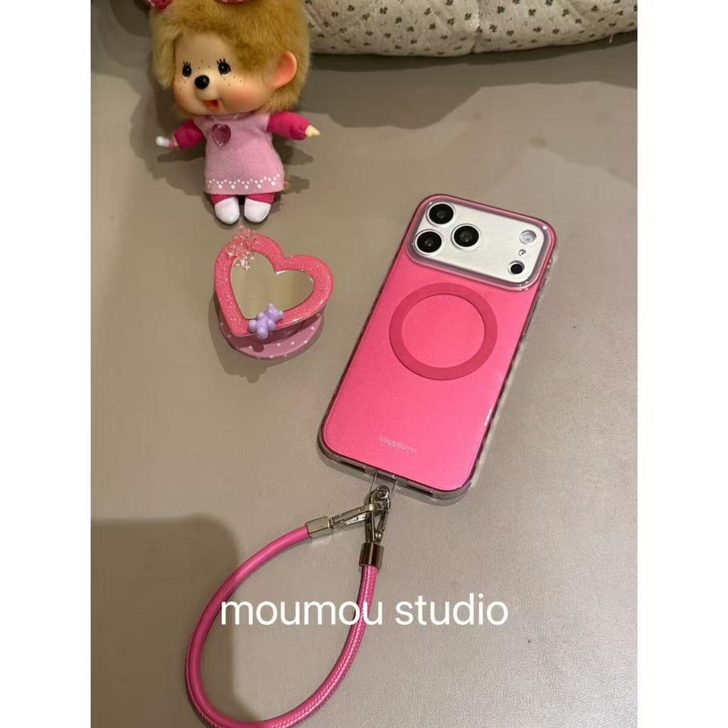 ins wind creative heart-shaped bear mirror is suitable for Apple 17promax mobile phone case 16 protective case 15 girl