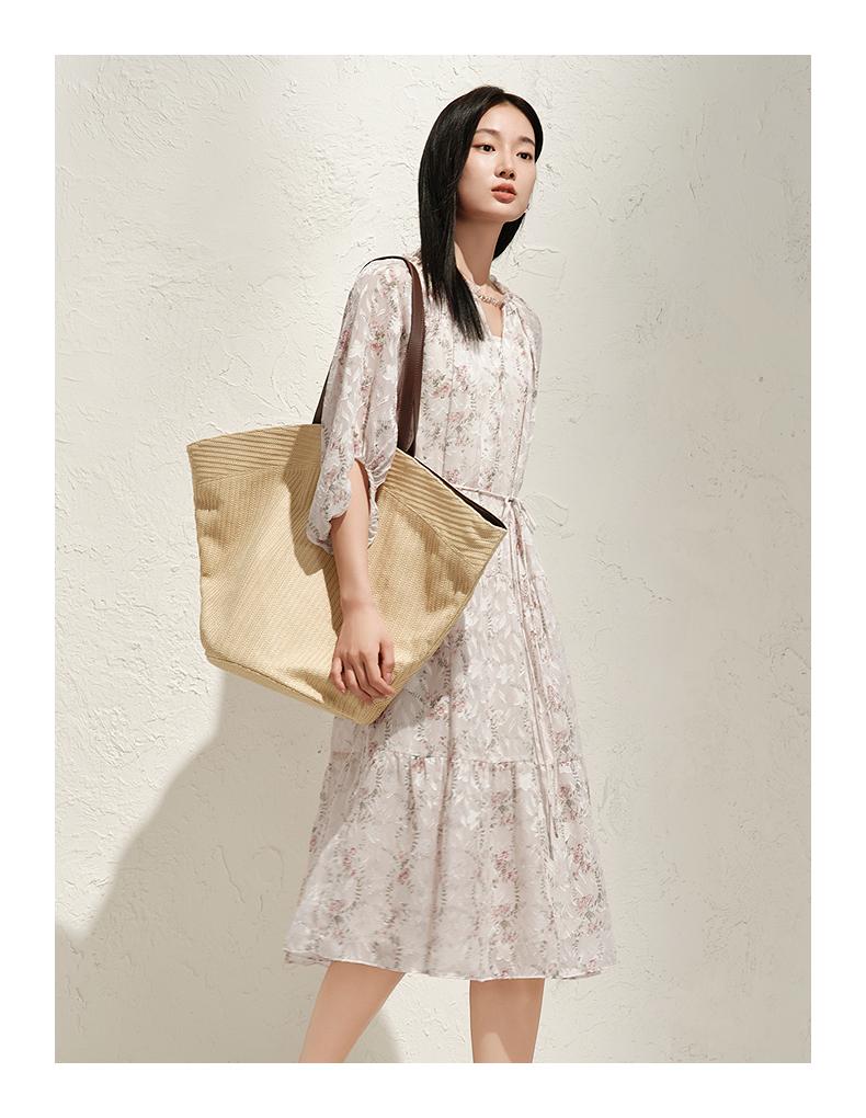 Honey Flower Skirt Jiuzi Anna Kou Romantic Holiday Style Scissors Flower Waist Dress for Women 2025 Spring New Style