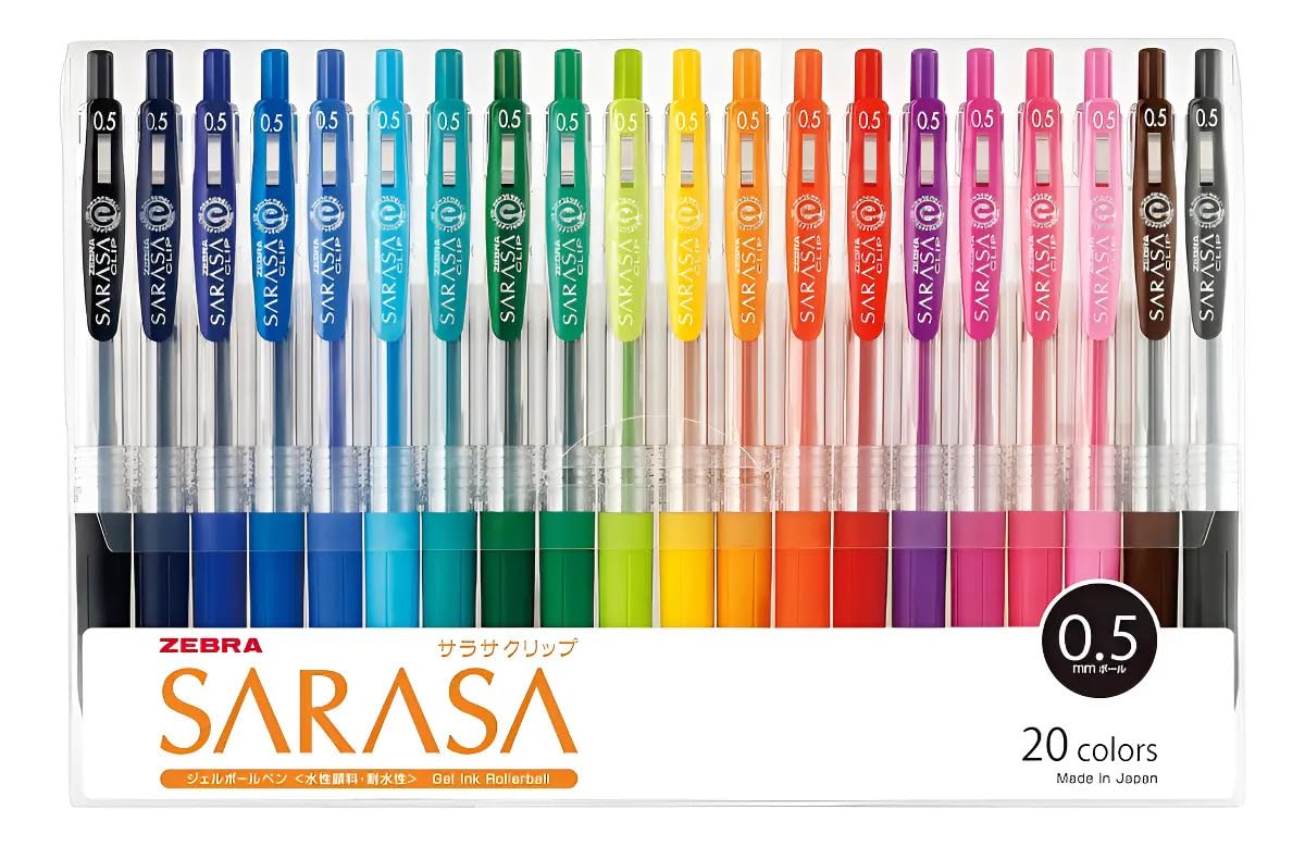 Гелевая шариковая ручка Zebra Sarasa Clip 20 0,5 мм, Цвета, JJ15-20CA