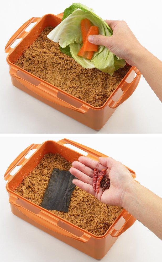 Yoshikawa Fermented Food Pickle Pot SJ1910 Orange 2600ml