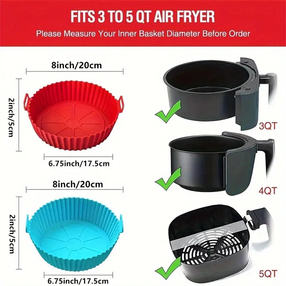 Silicone Air Fryer Liner, Reusable Round Liners for Tower,BPA-Free Non-Stick Silicone Air Fryer Accessories
