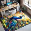 Custom Name Peacock Printed Carpet,Rug for Office Chair Living Room Bedroom Kitchen Room Decor Gifts.