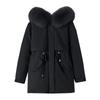 Women's Casual Warm Versatile Large Collar Solid Color Thickened Cotton Coat Jacket