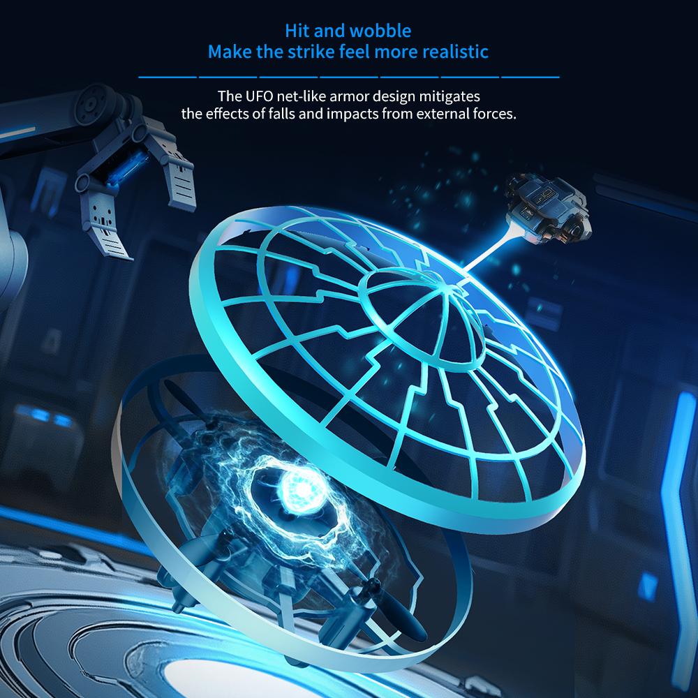 XS4 Multicolor Infrared Sensing Flying Saucer Drone Mini Induction Flying Toy For Kids Birthday Remote Control UFO Flying Toys