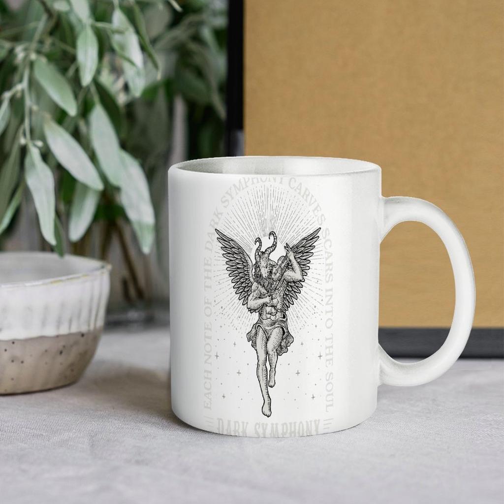 11oz White Coffee Mug with Dual-Side Print and Durable Ceramic Feel, Smooth Handle for Hot Drinks During Work or Home