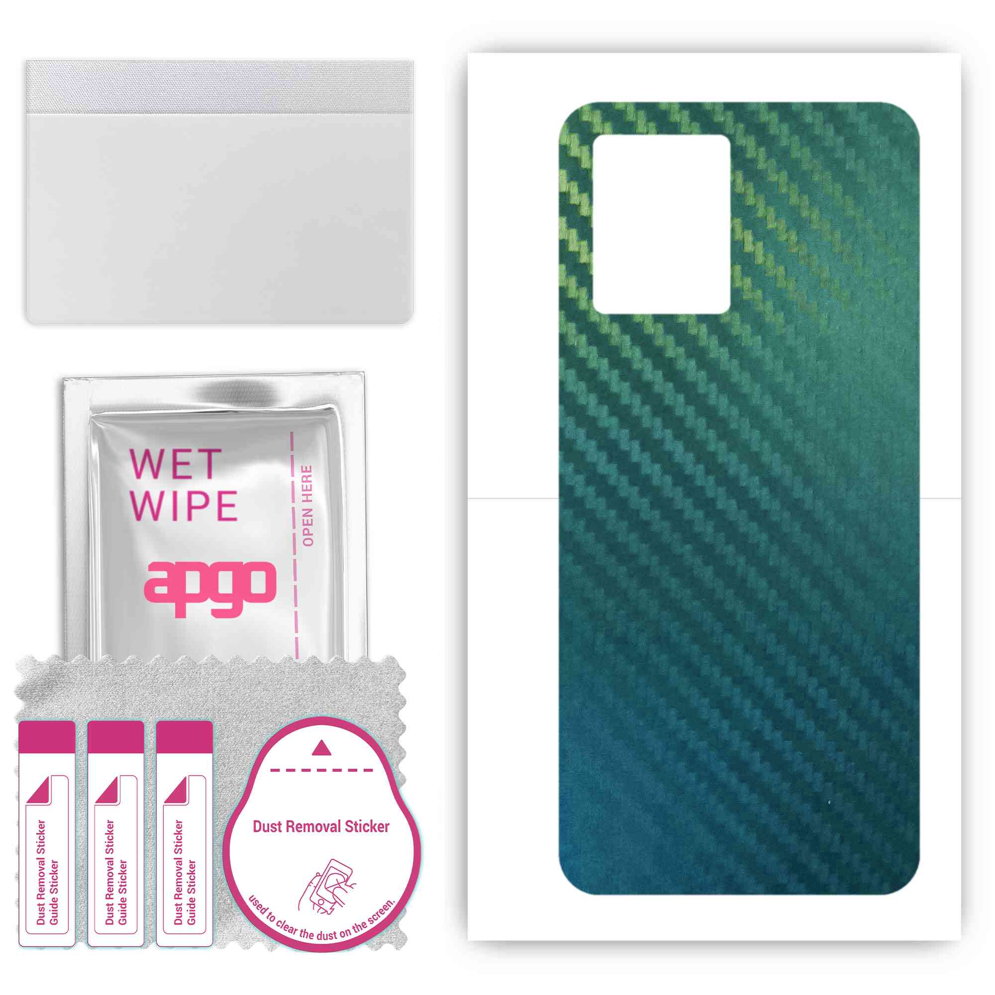 

apgo Protective Skin Sticker for the back compatible with Oppo Reno8 4G, Wrap Film, Foil, Vinyl - Pattern Carbon Chameleon CAKA1