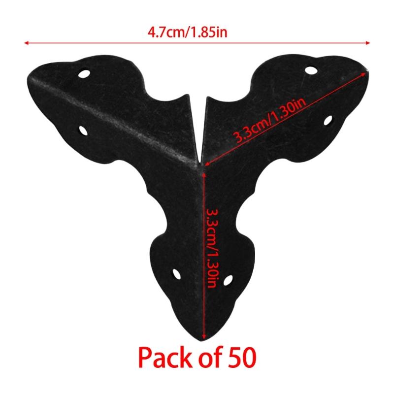 50pcs Sturdy Metal Corner Protectors Convenient for Stair and Cabinets with Antique Designs Home Decoration Use