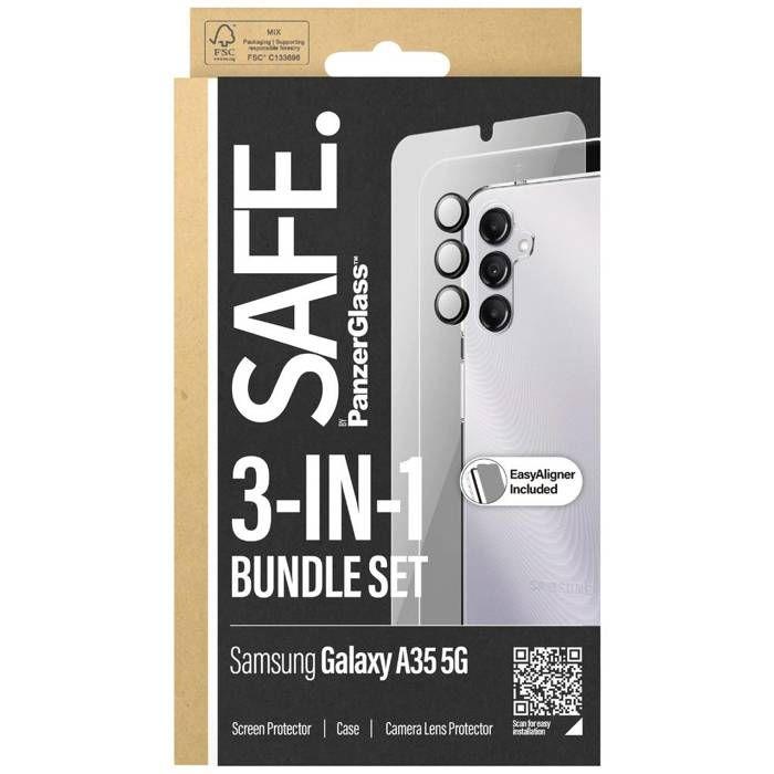PanzerGlass 3-in-1 Bundle Edge2Edge Glass + Case + Lens Set étui + verre de protection Samsung Galaxy A55 5G BSAFE956