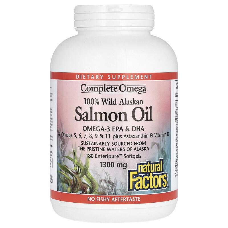 Complete Omega, 100% Wild Alaskan Salmon Oil, 1,300 mg, 180 Enteripure Softgels