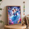 Disney Cinderella Romance Oil Painting Kit, Home Decor Handmade Gift for Couples, Sparkly Magic Night Wall Art DIY Painting Canvas