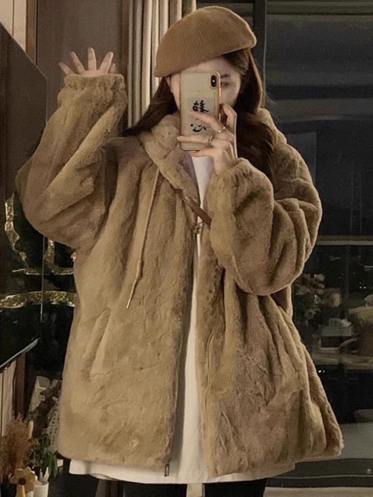 Korean Wool Teddy Jacket Girls' Winter Thick Fluffy Oversized Comfy and Warm Soft Coat Casual